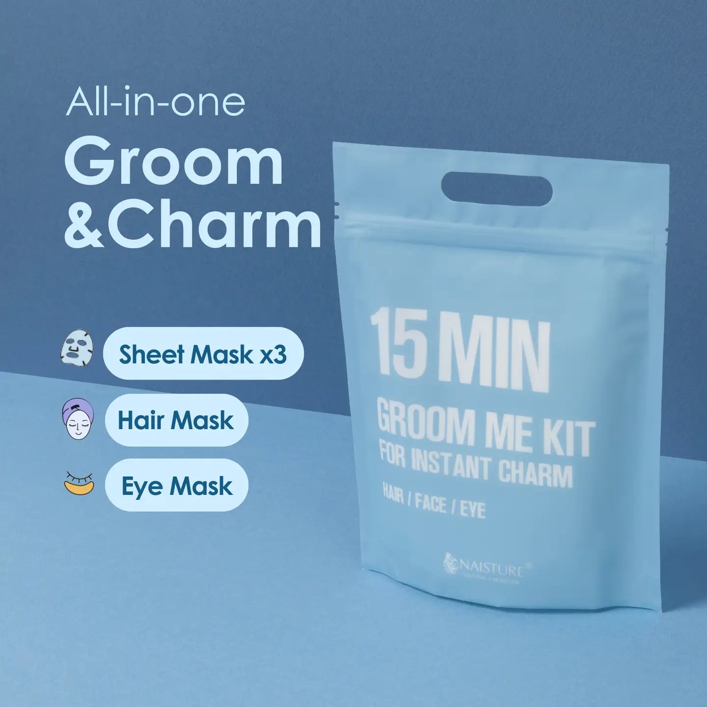 15 Min Groom Me Kit – K-Beauty Self-Care for Men (5-Piece)